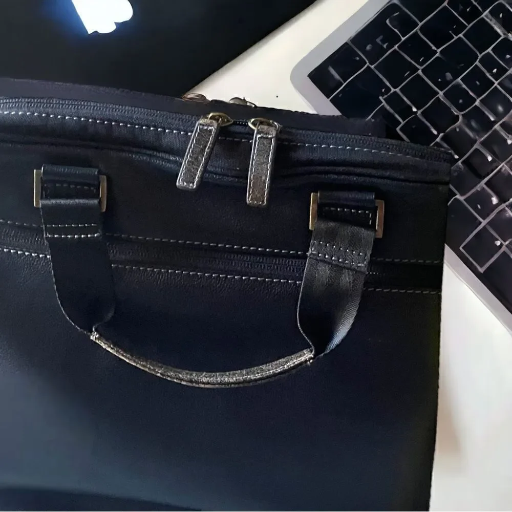 BOCONI Bags l Black l Genuine Leather l Briefcase Laptop Bag l Shoulder strap